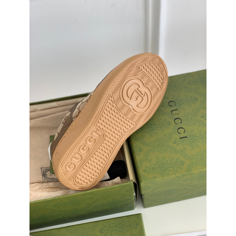 G*u*i  leather-trimmed sneakers