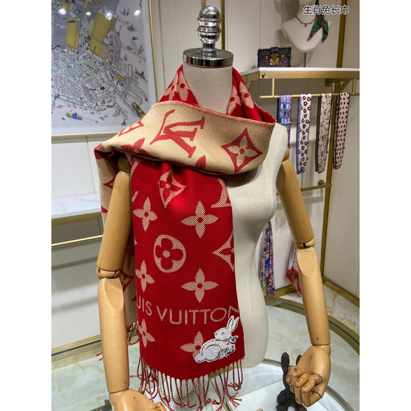 l**is V*t*n 2023 year of rabbit scarf red 34*180cm