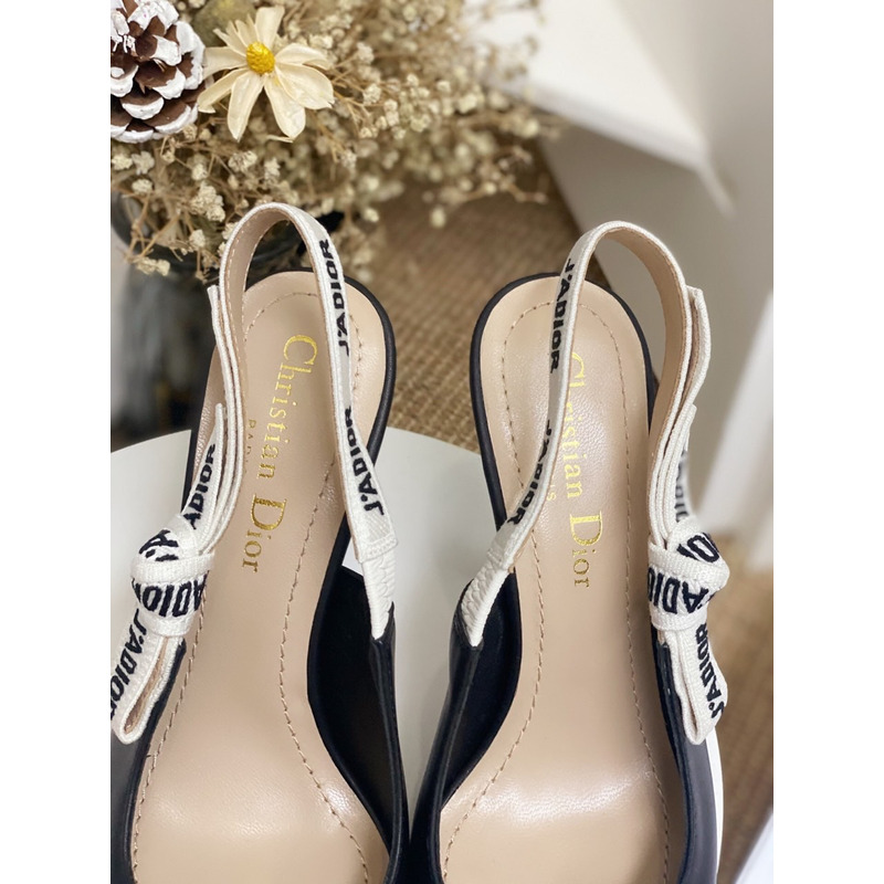 D*or slingback pump black patent calfskin