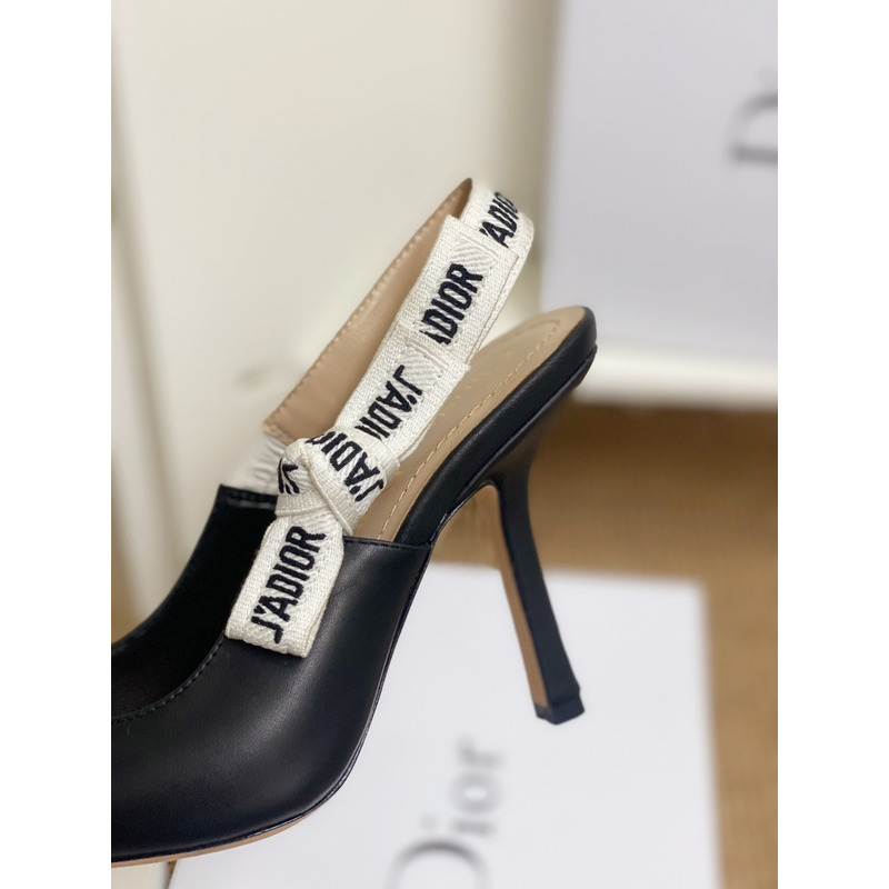 D*or slingback pump black patent calfskin