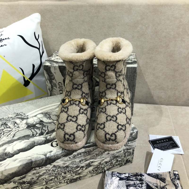 G*u*i fria horsebit gg wool shearling collar high top booties ebnoy