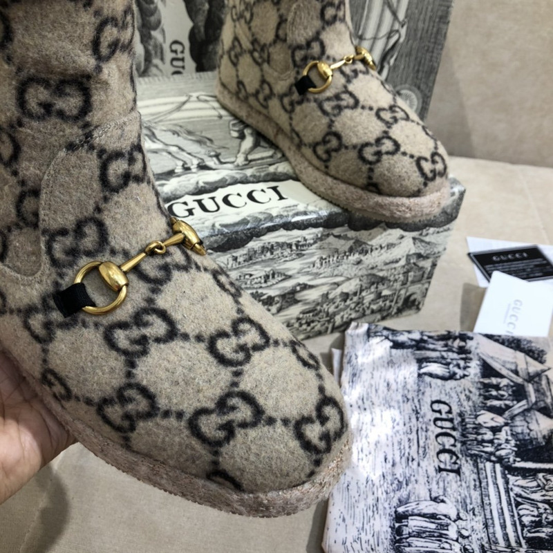 G*u*i fria horsebit gg wool shearling collar high top booties ebnoy