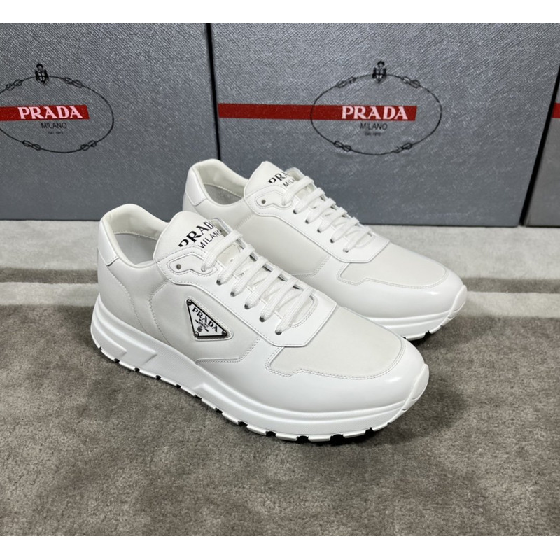 Pra*a prax 01 sneakers re-nylon brushed leather white
