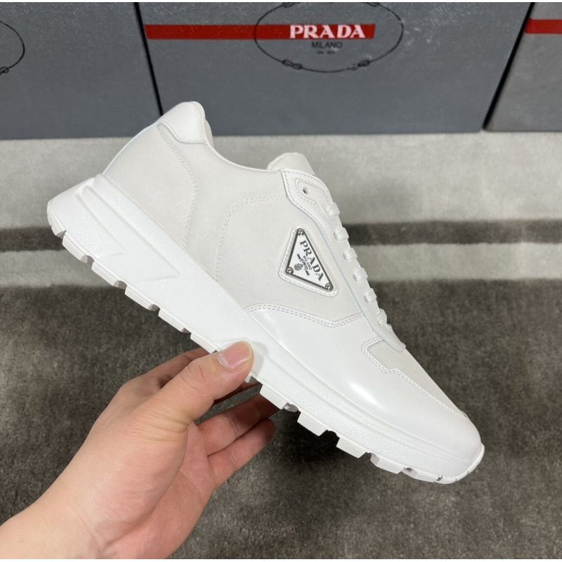 Pra*a prax 01 sneakers re-nylon brushed leather white