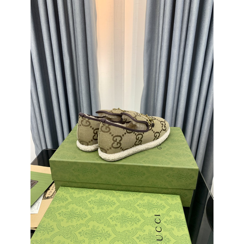 g*u*i loafers in gg S*p*e wool all over with horsebit