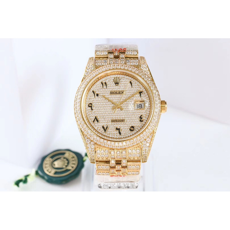 rolex Di*m*nd iced out rolex datejust 41 | 25 carats of Di*m*nds full Di*m*nd arabic dial