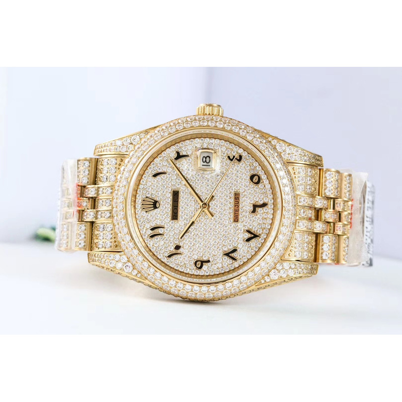rolex Di*m*nd iced out rolex datejust 41 | 25 carats of Di*m*nds full Di*m*nd arabic dial