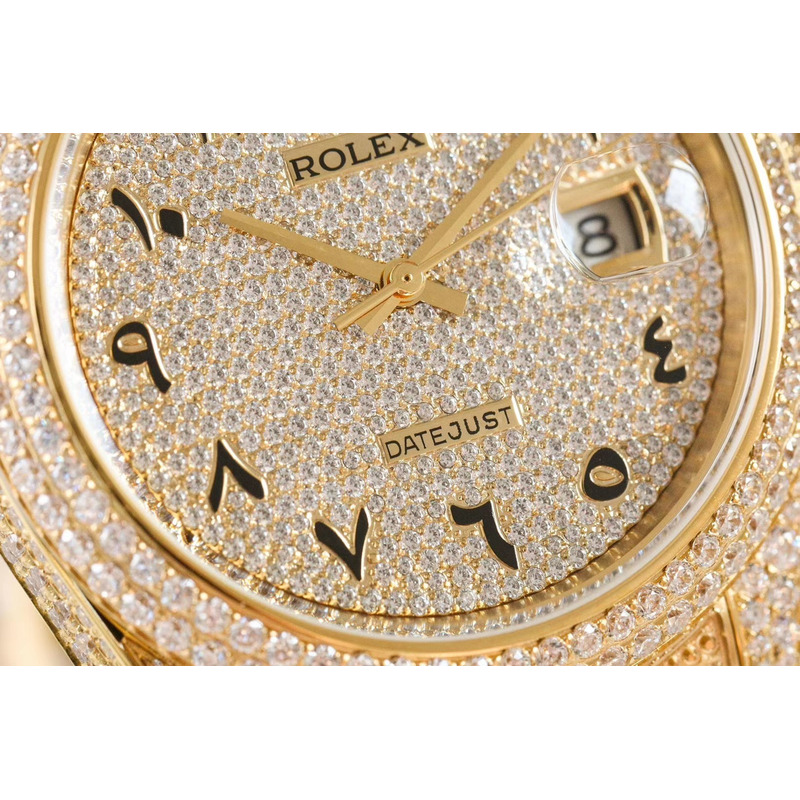 rolex Di*m*nd iced out rolex datejust 41 | 25 carats of Di*m*nds full Di*m*nd arabic dial