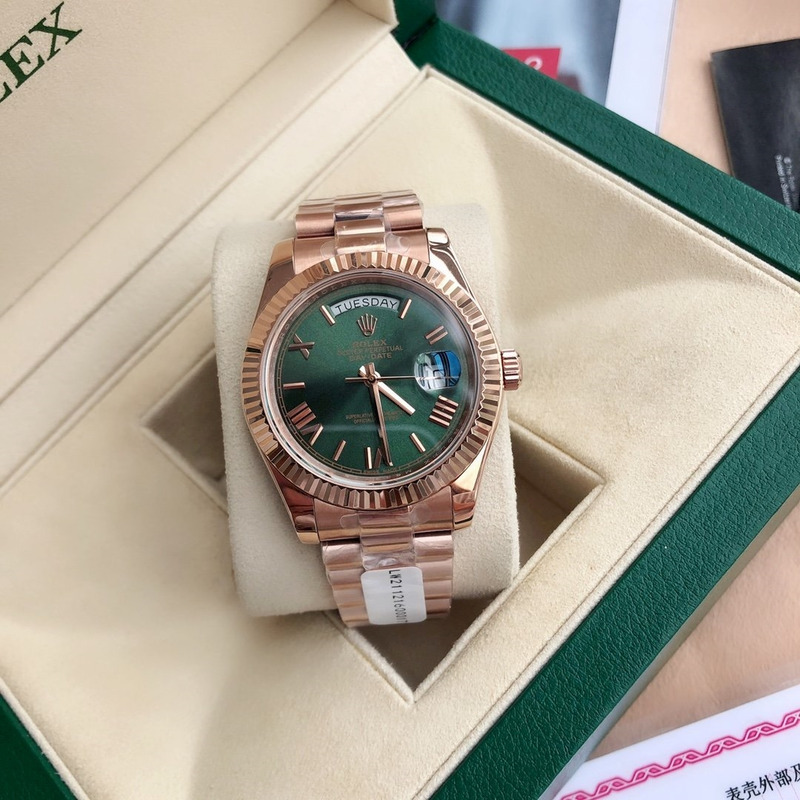 rolex day-date 40 green roman everose rose gold S*per clone