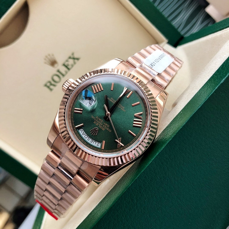 rolex day-date 40 green roman everose rose gold S*per clone