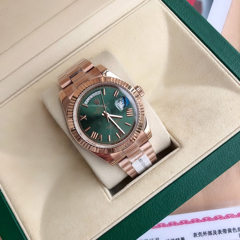 rolex day-date 40 green roman everose rose gold S*per clone