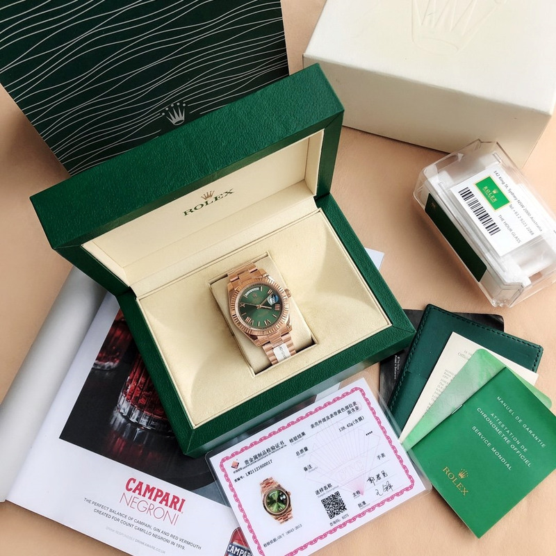 rolex day-date 40 green roman everose rose gold S*per clone