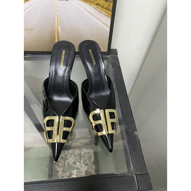 Ba*len*cia*ga dsquared2 logo plaque heeled sandals black