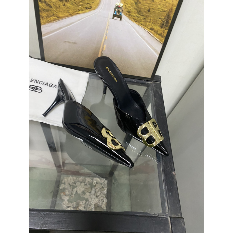 Ba*len*cia*ga dsquared2 logo plaque heeled sandals black