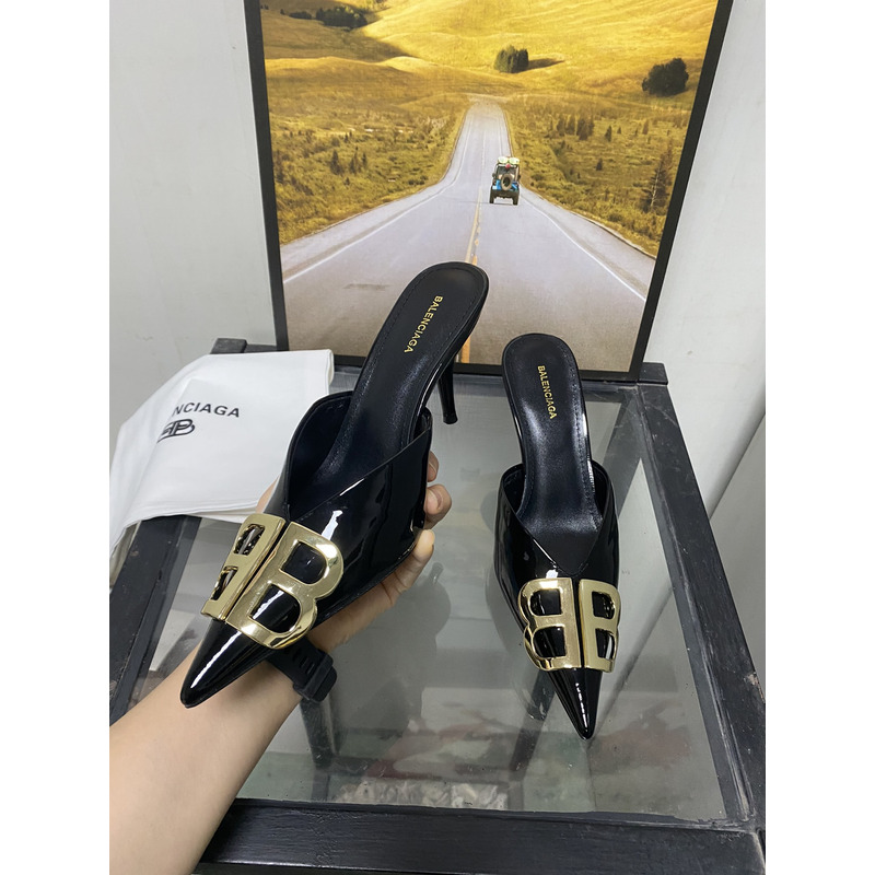 Ba*len*cia*ga dsquared2 logo plaque heeled sandals black