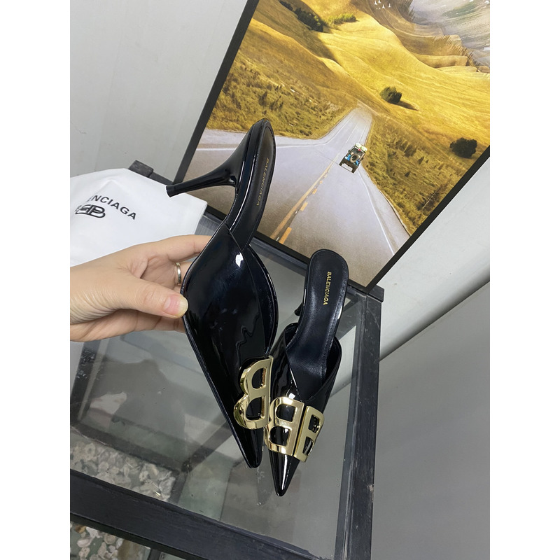 Ba*len*cia*ga dsquared2 logo plaque heeled sandals black