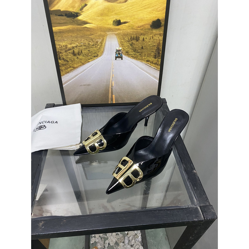 Ba*len*cia*ga dsquared2 logo plaque heeled sandals black