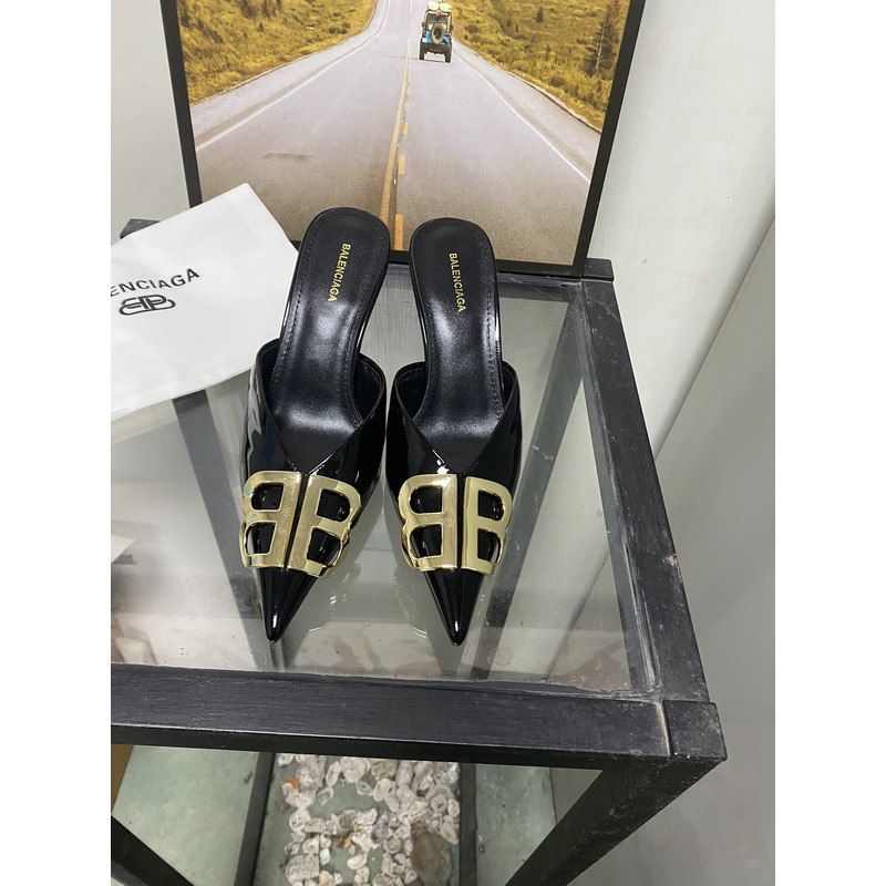 Ba*len*cia*ga dsquared2 logo plaque heeled sandals black