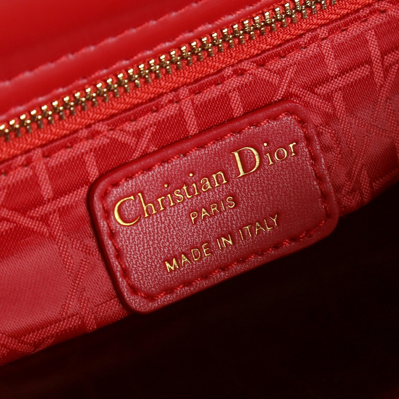 D*or lady D*or micro lambskin tote red