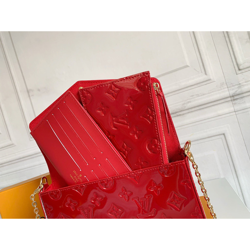 l**is V*t*n pochette felicie wallet chain red
