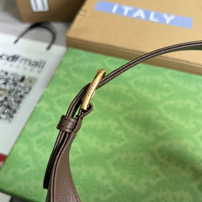 G*u*i aphrodite medium crescent shoulder bag dark brown