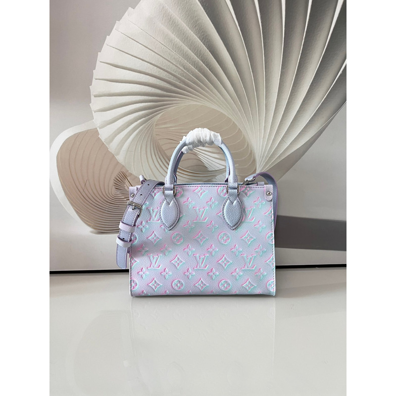 l**is V*t*n  green, and blue summer stardust onthego pm silver hardware