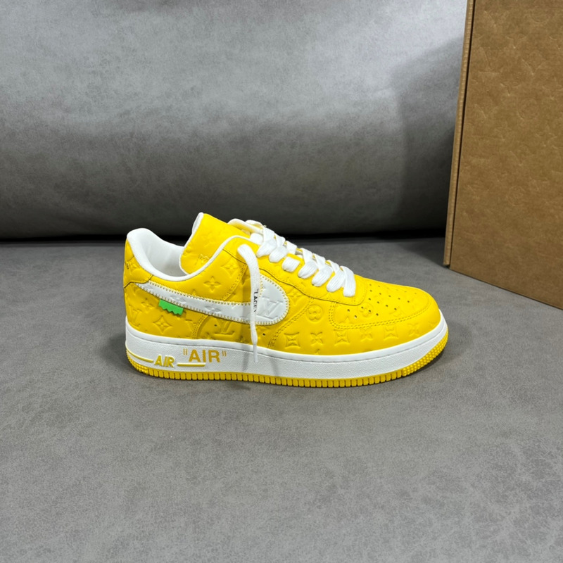 l**is V*t*n x nike air force 1 low by virgil abloh yellow and white