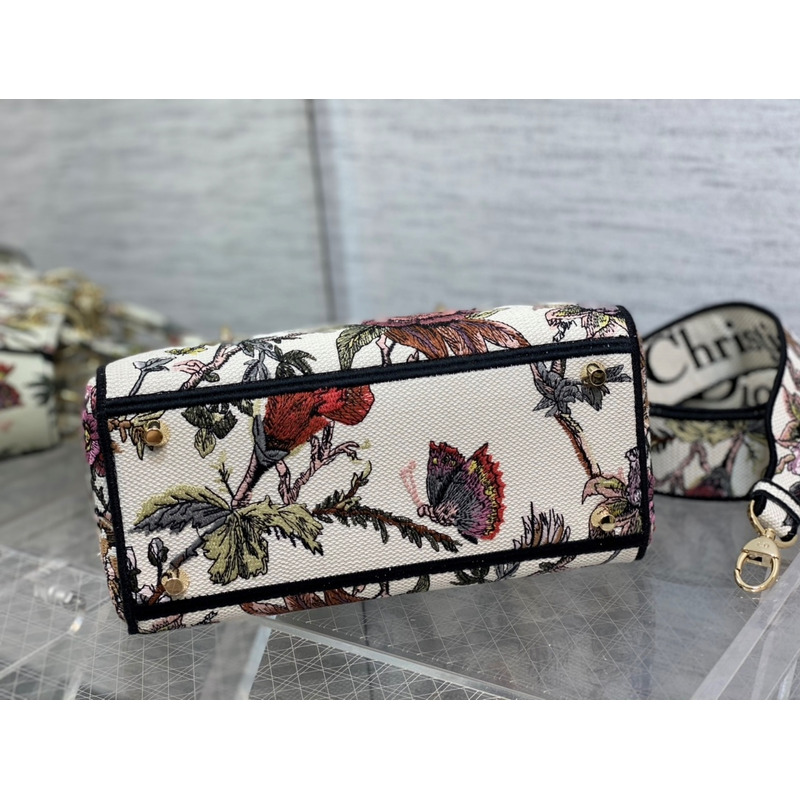 D*or medium lady d-lite bag multicolor D*or jardin botanique embroidery