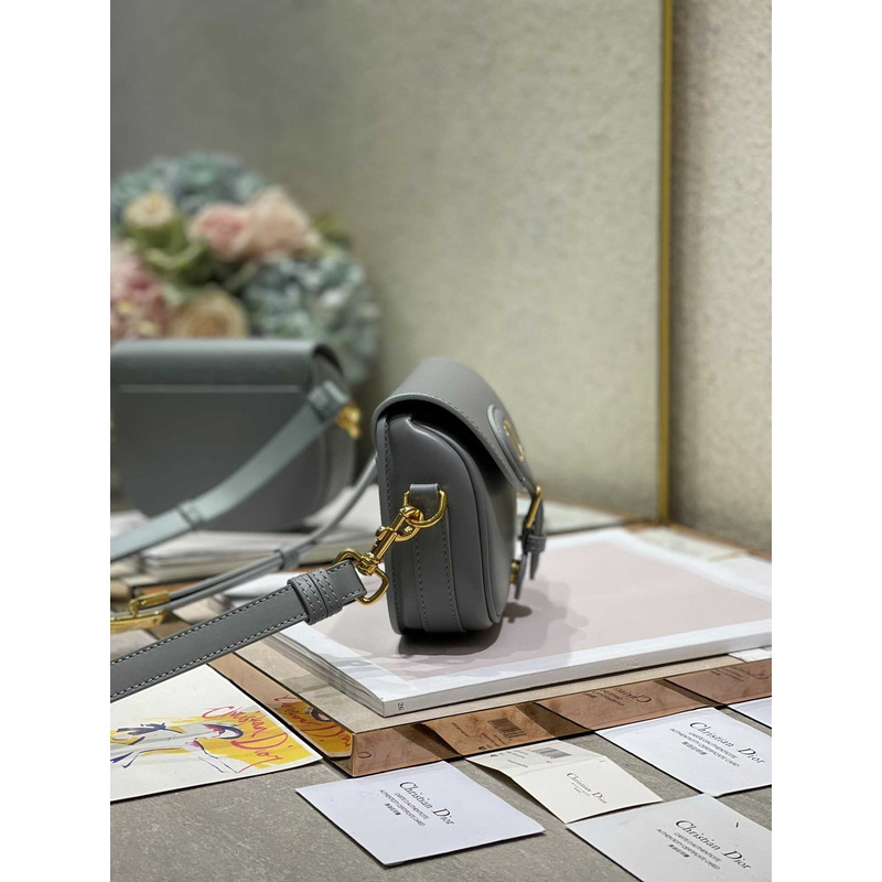 D*or bobby bag small box calfskin gray