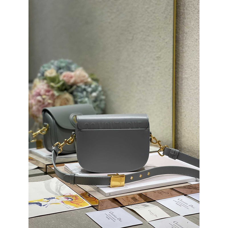 D*or bobby bag small box calfskin gray