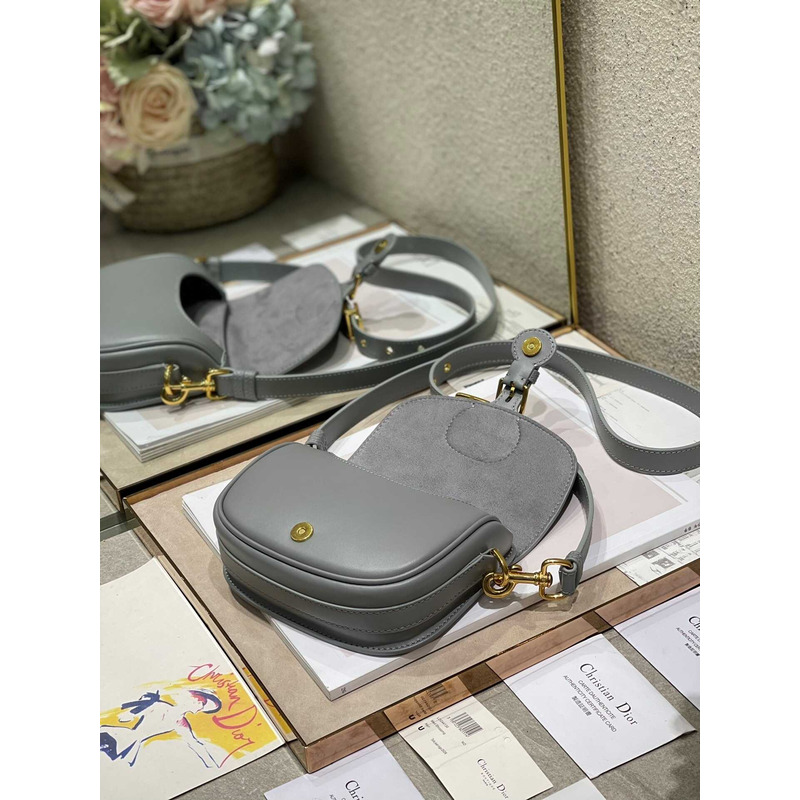 D*or bobby bag small box calfskin gray