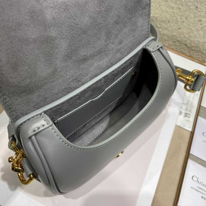 D*or bobby bag small box calfskin gray