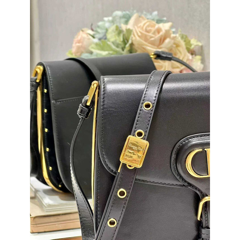 D*or bobby frame bag black calfskin