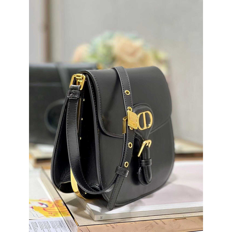 D*or bobby frame bag black calfskin