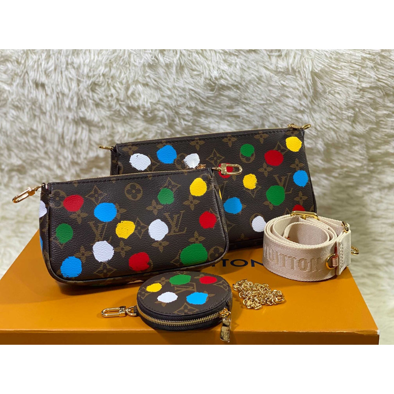 l**is V*t*n x yayoi kusama multi pochette accessoires monogram multicolor
