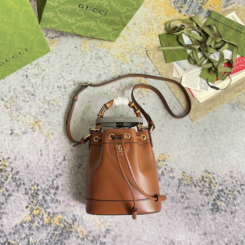 G*u*i diana mini bucket bag brown