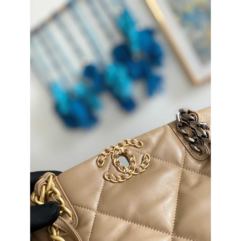 Ch*el handbag as3519 gold buckle shoulder bag brown