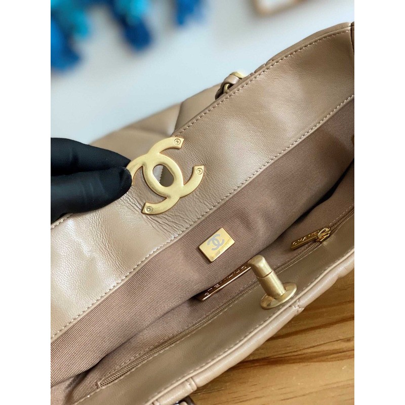 Ch*el handbag as3519 gold buckle shoulder bag brown