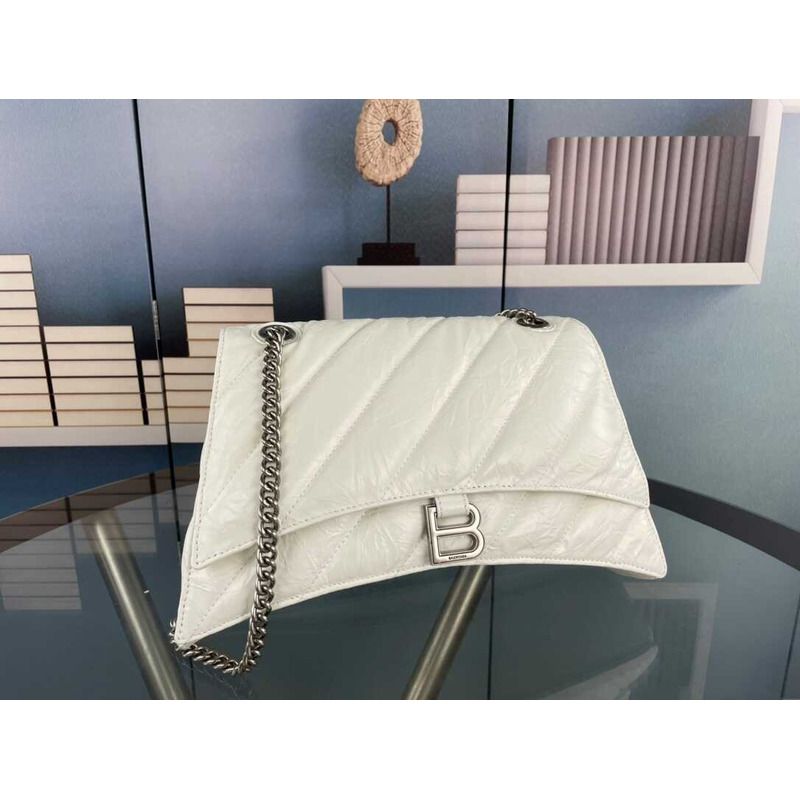 Ba*len*cia*ga quilted padded leather shoulder bag white