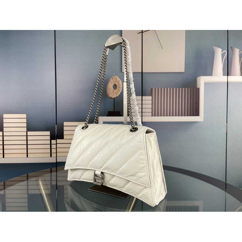 Ba*len*cia*ga quilted padded leather shoulder bag white