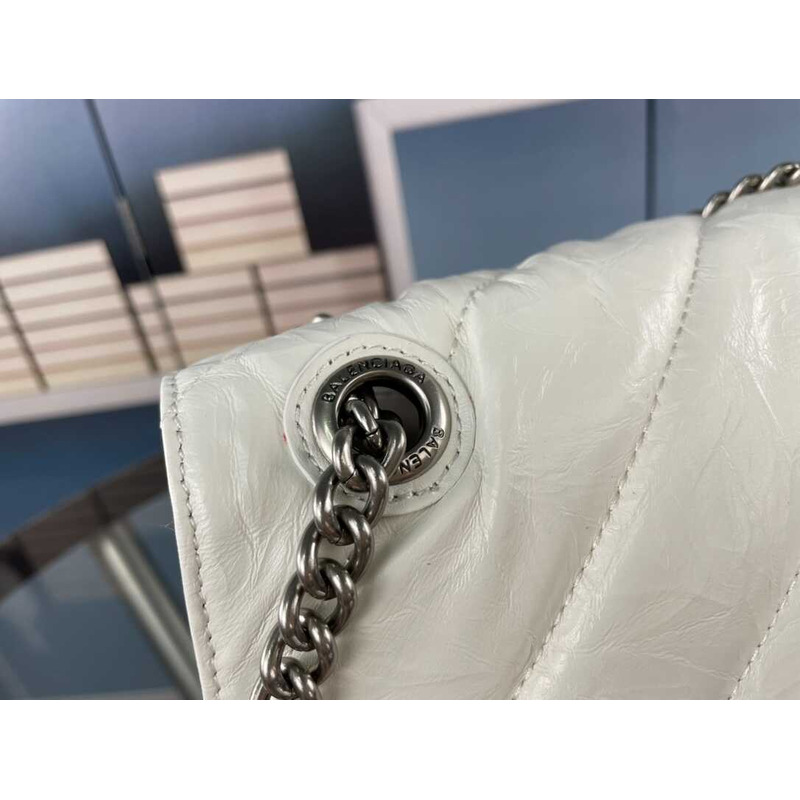 Ba*len*cia*ga quilted padded leather shoulder bag white