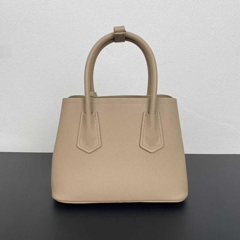 Pra*a double saffiano leather mini bag sand color