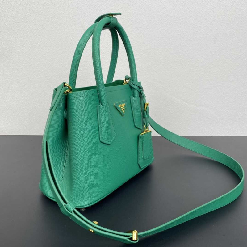 Pra*a double saffiano leather mini bag green