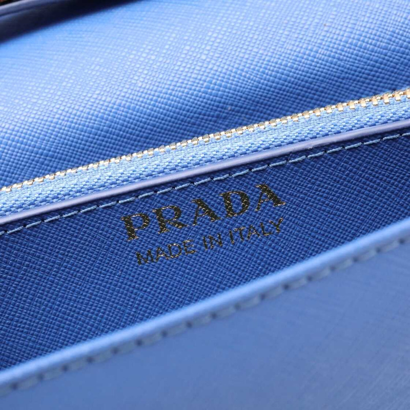 Pra*a saffiano leather mini bag blue