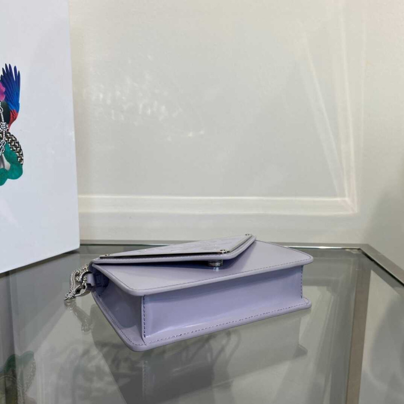 Pra*a brushed leather shoulder bag purple