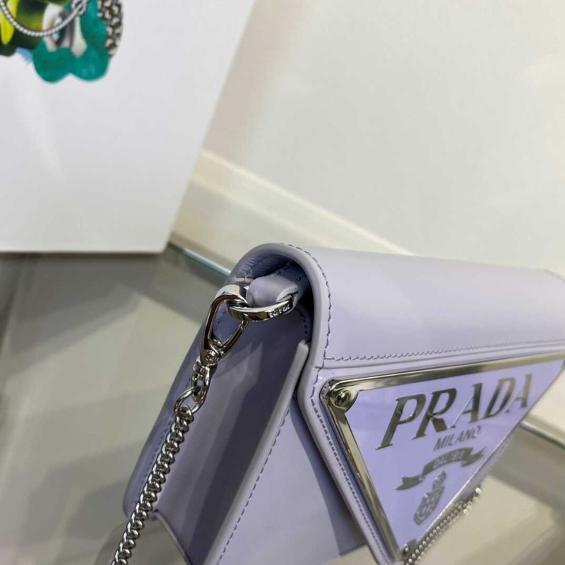 Pra*a brushed leather shoulder bag purple