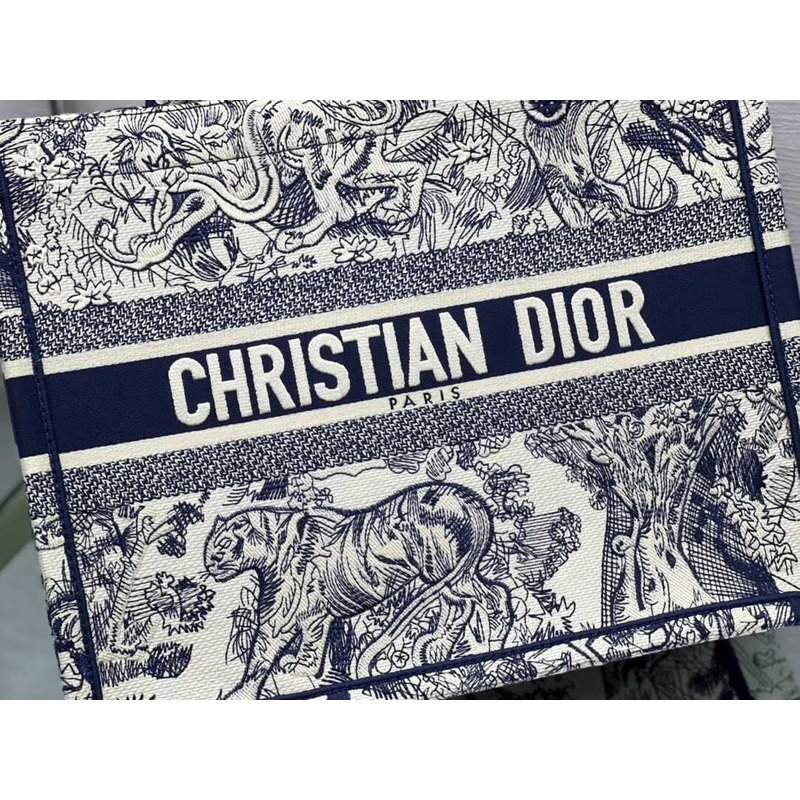 D*or embroidered  medium book tote bags