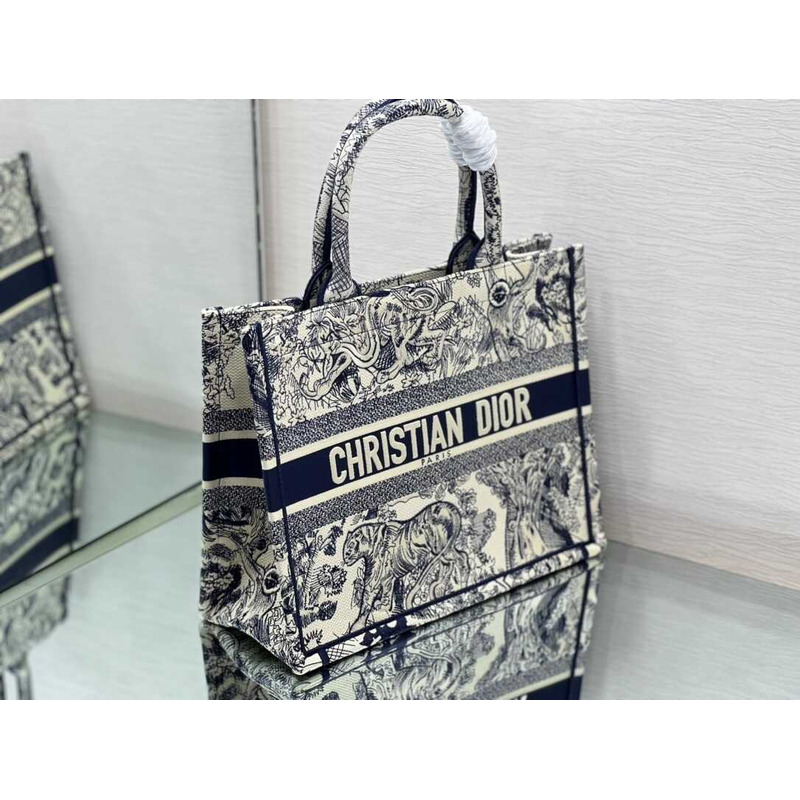 D*or embroidered  medium book tote bags