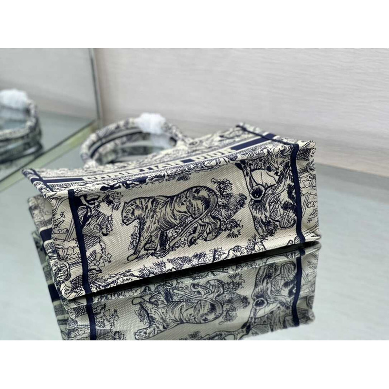 D*or embroidered  medium book tote bags