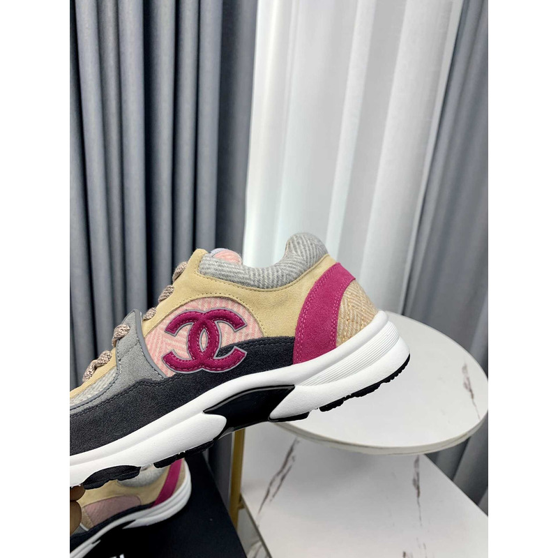 Ch*el  sneakers fabric suede calfskin multicolor